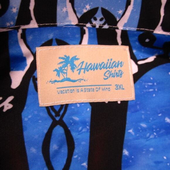 Christmas Hawaiian Shirt Men's size 3XL Short Sleeve Button Up Santa Poly NWT - Picture 3 of 11